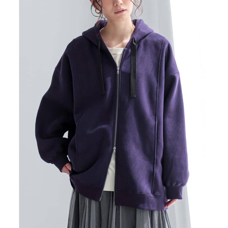 パープル | n'OrLABEL裏起毛ダブルジップパーカー  | osharewalker
