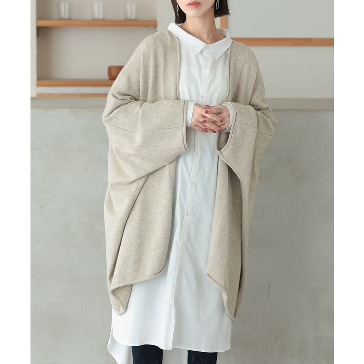 ベージュ | n'OrLABEL変形ヘムトッパーカーディガン  | osharewalker