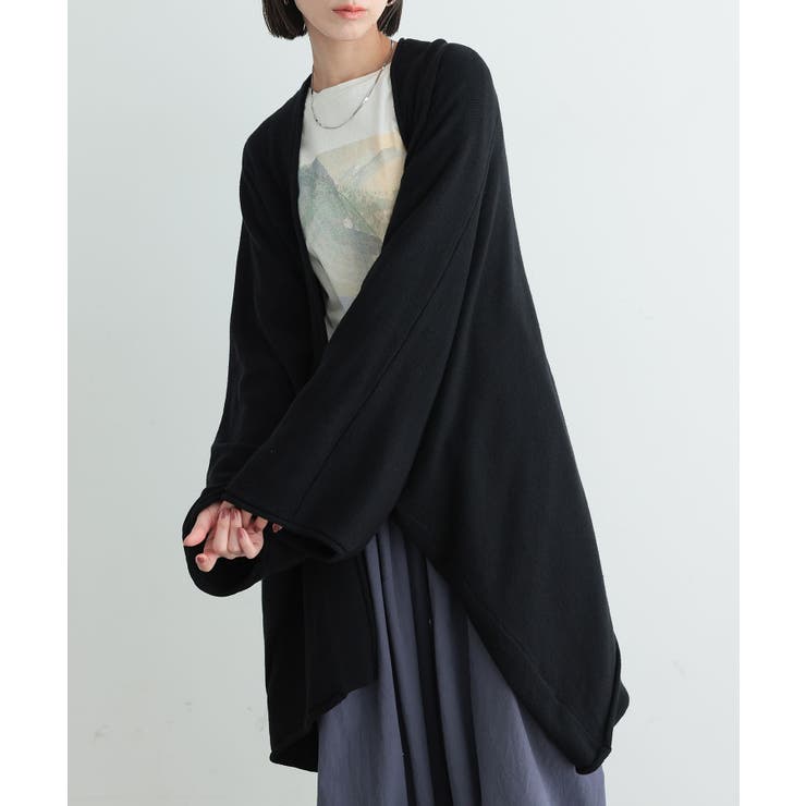 ブラック | n'OrLABEL変形ヘムトッパーカーディガン  | osharewalker