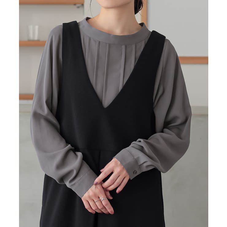 チャコール(チャコール) | n'OrLABEL2WAYシフォンブラウス | osharewalker
