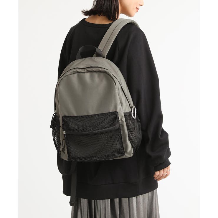 グレー | n'OrLABELメッシュポケットリュックサック  | osharewalker