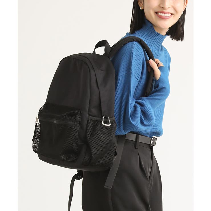ブラック | n'OrLABELメッシュポケットリュックサック  | osharewalker