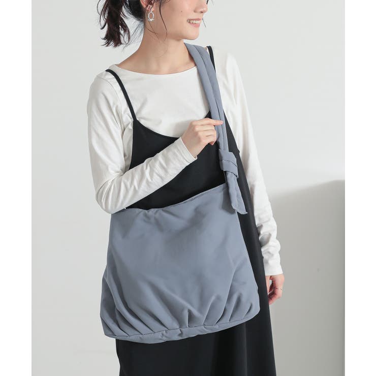 レースアップデザイン ショルダーバッグ グレー レースアップデザイン ショルダーバッグ グレー