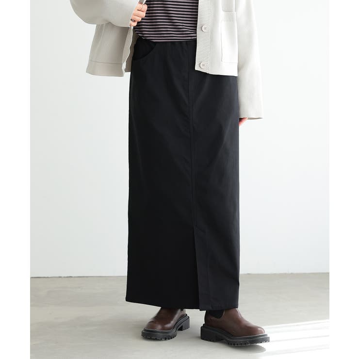 ブラック | n'OrLABELストレッチナロースカート  | osharewalker