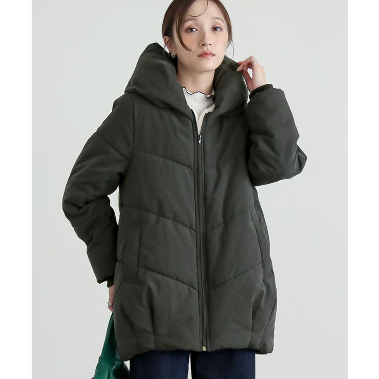 ブラック(2) | n'OrLABELコクーンショールカラー中綿ブルゾン  | osharewalker