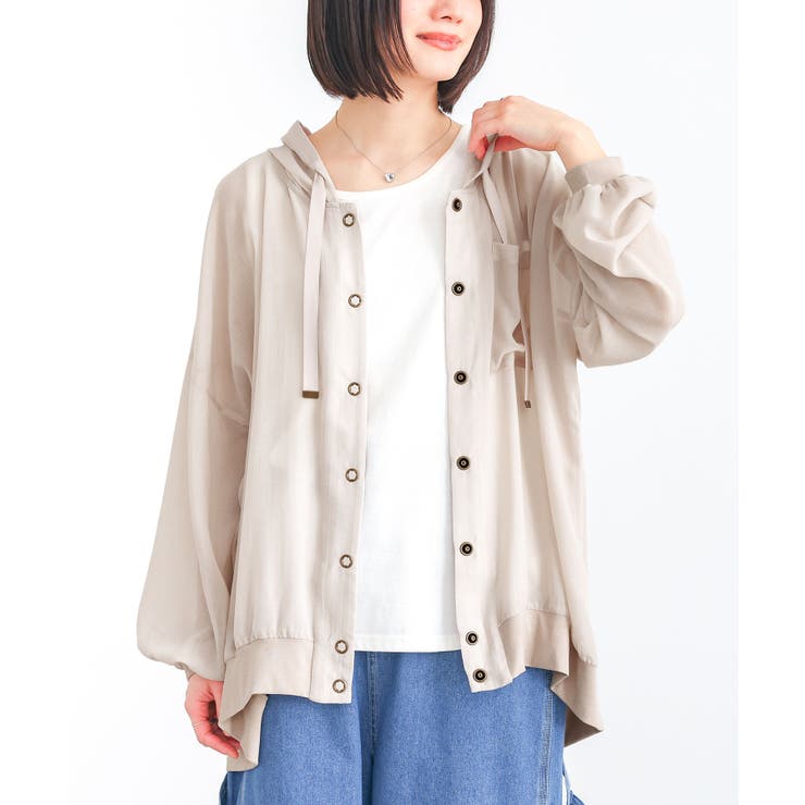 ライトベージュ | n'OrLABELシアーパーカーブルゾン  | osharewalker