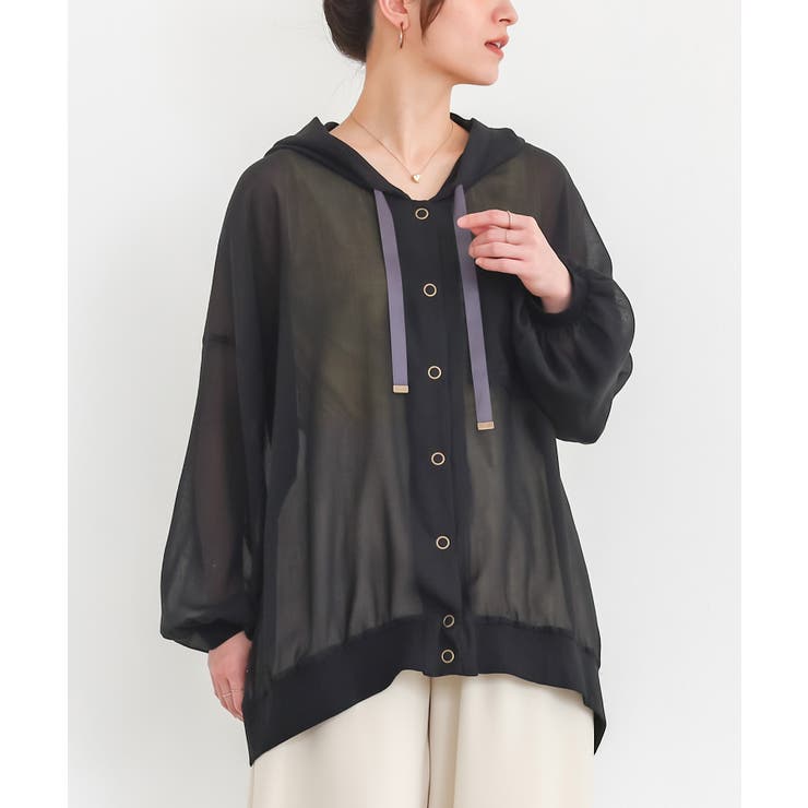 ブラック | n'OrLABELシアーパーカーブルゾン  | osharewalker