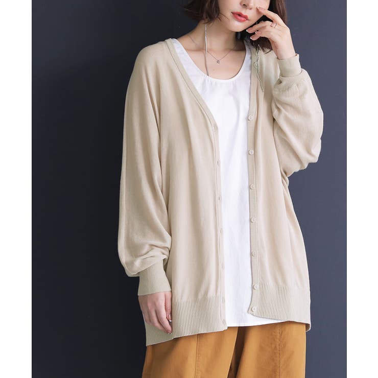 パウダーベージュ | n'OrLABEL涼ニットUVドルマンカーディガン | osharewalker