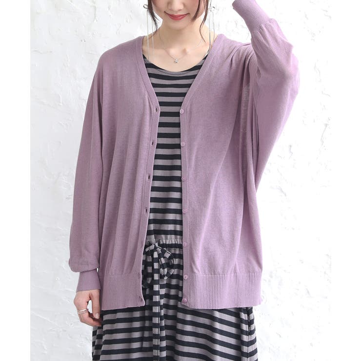 グレイッシュラベンダー | n'OrLABEL涼ニットUVドルマンカーディガン | osharewalker