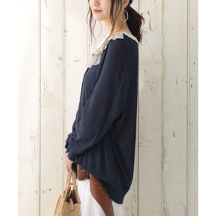 ネイビー | n'OrLABEL涼ニットUVドルマンカーディガン | osharewalker