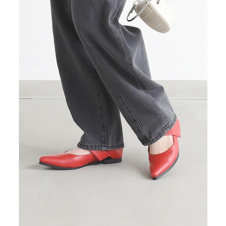 レッド(2) | n'OrLABEL走れるベルトストラップパンプス  | osharewalker