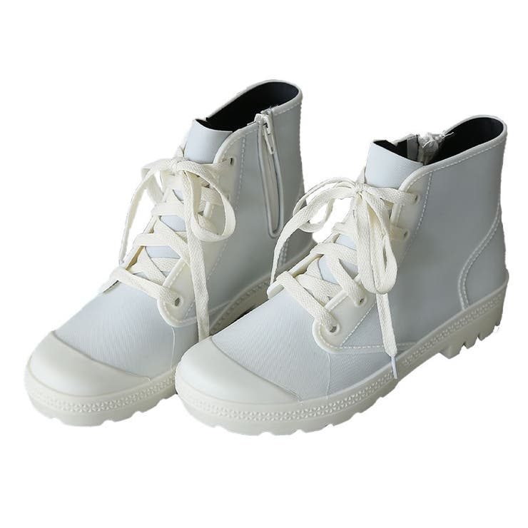 オフホワイト | レースアップミドルレインシューズ | osharewalker