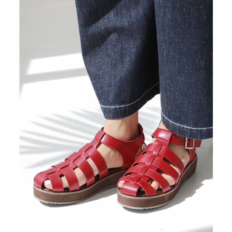 レッド | n'OrLABELバックルデザイングルカサンダル | osharewalker