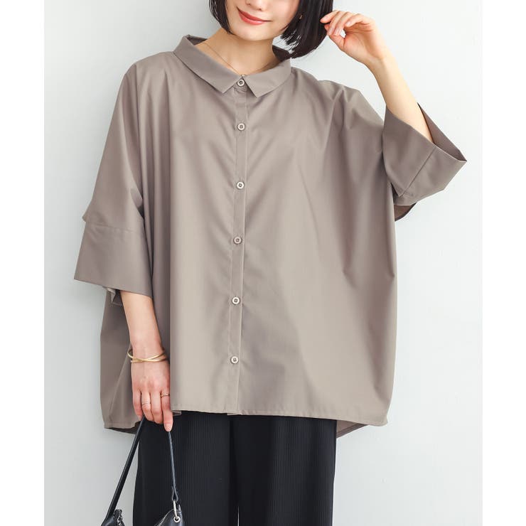 モカベージュ | n'OrLABELバックフリルデザインシャツ | osharewalker