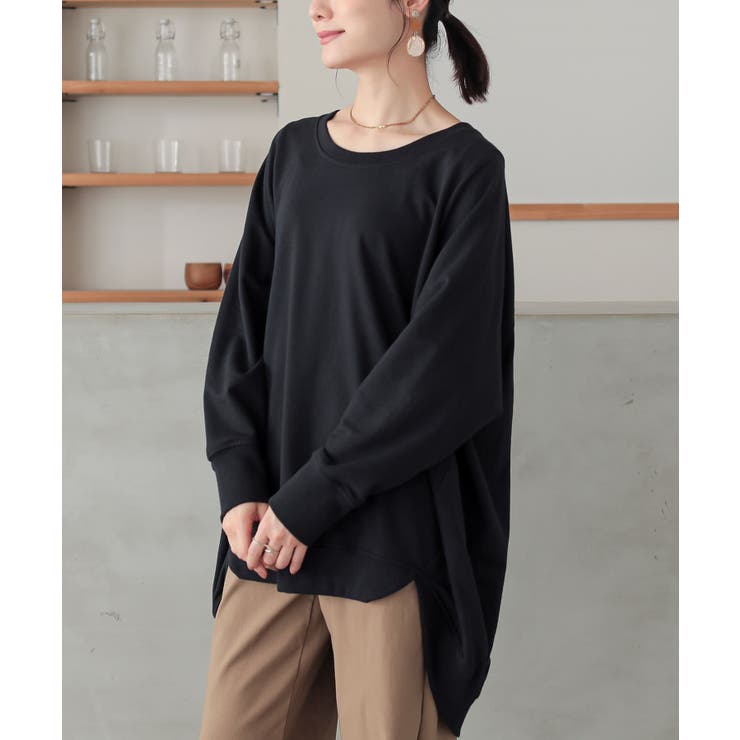 ブラック(00) | n'OrLABELミニ裏毛デザインプルオーバー  | osharewalker