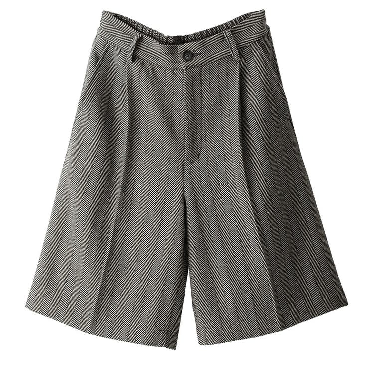 チャコール | n'OrLABELヘリンボーンハーフパンツ  | osharewalker