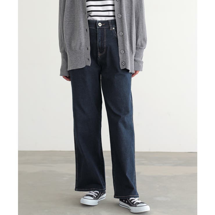 n'OrLABEL選べる着丈ストレッチストレートデニムパンツ[品番