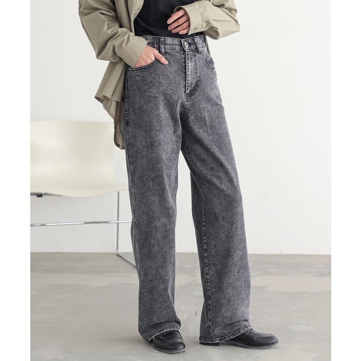 n'OrLABEL選べる着丈ストレッチストレートデニムパンツ[品番