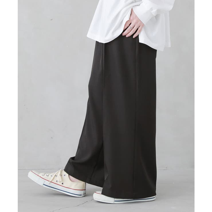 ブラック | n'OrLABELストレートワイドツイルパンツ  | osharewalker