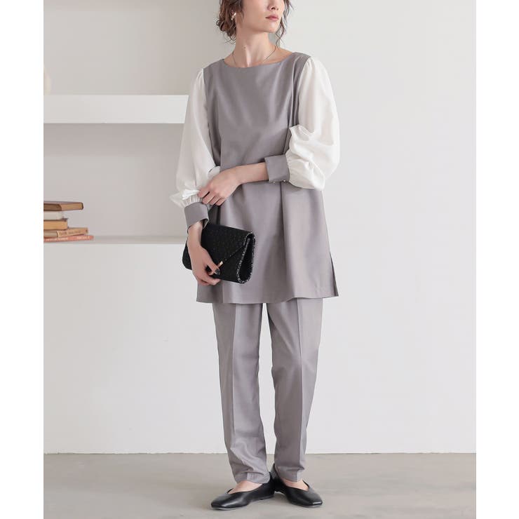 ライトグレー | n'OrLABEL異素材ブラウスセットアップ  | osharewalker