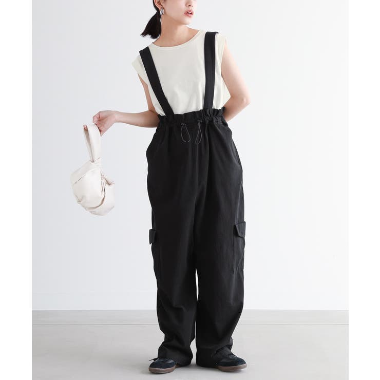 ブラック | n'OrLABELウエストドロストサロペット | osharewalker