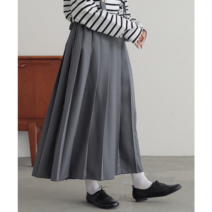 グレー(08) | n'OrLABELサス付きプリーツスカート  | osharewalker