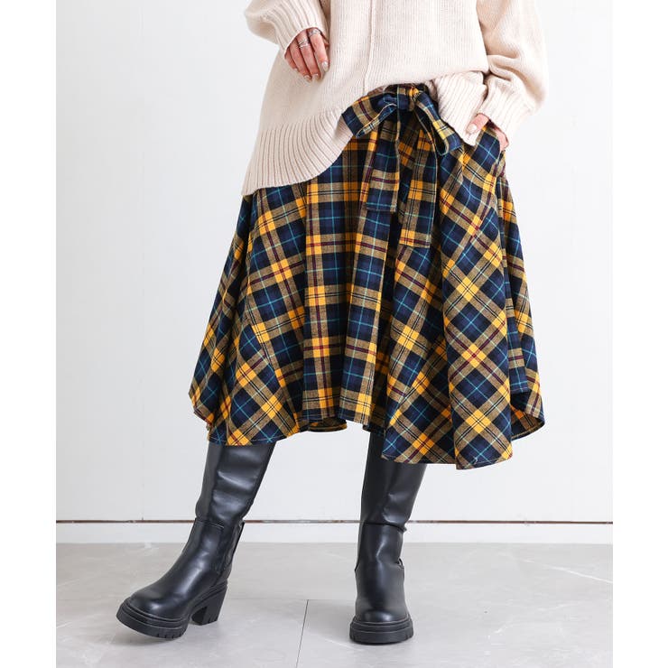 イエロー(49) | n'OrLABELクラシカルチェックスカート  | osharewalker