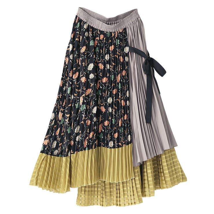 オンラインストア販売店舗 Somari Imagination花柄切替プリーツスカート 割引特売中 Mozgrowing Com