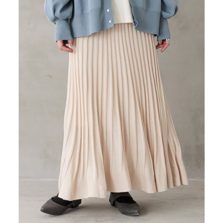 ナチュラル | n'OrLABELあぜ編みニットフレアスカート  | osharewalker