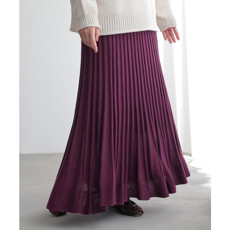 プラム | n'OrLABELあぜ編みニットフレアスカート  | osharewalker