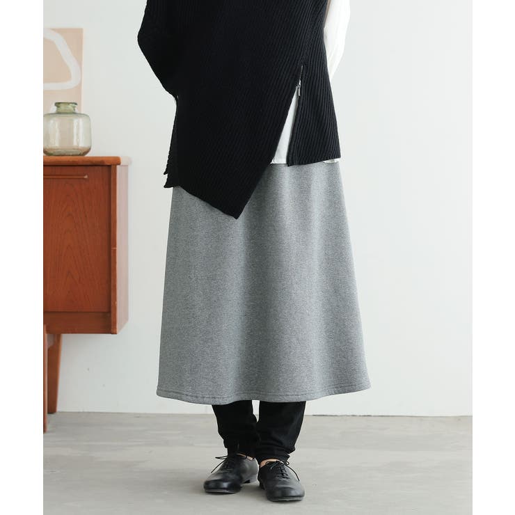 杢グレー | n'OrLABELリブレギンスドッキング裏起毛スカート  | osharewalker