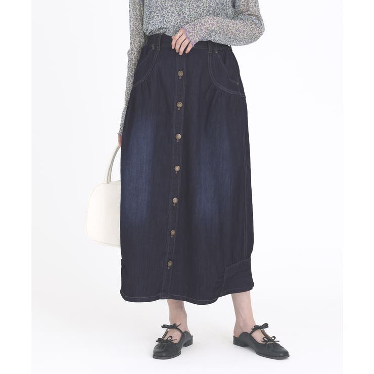 インディゴ | somari imaginationひんやり冷感デニムコクーンスカート  | osharewalker