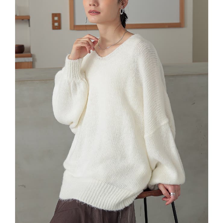 オフ(17) | n'OrLABELモヘヤタッチドロップショルダーニット   | osharewalker