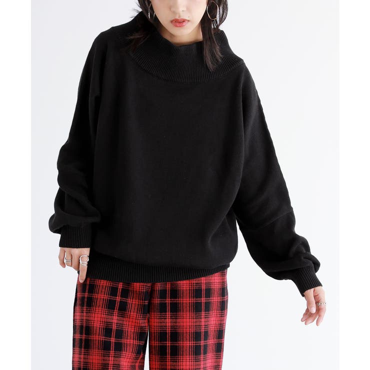 ブラック(00) | n'OrLABELドロップショルダーニット  | osharewalker