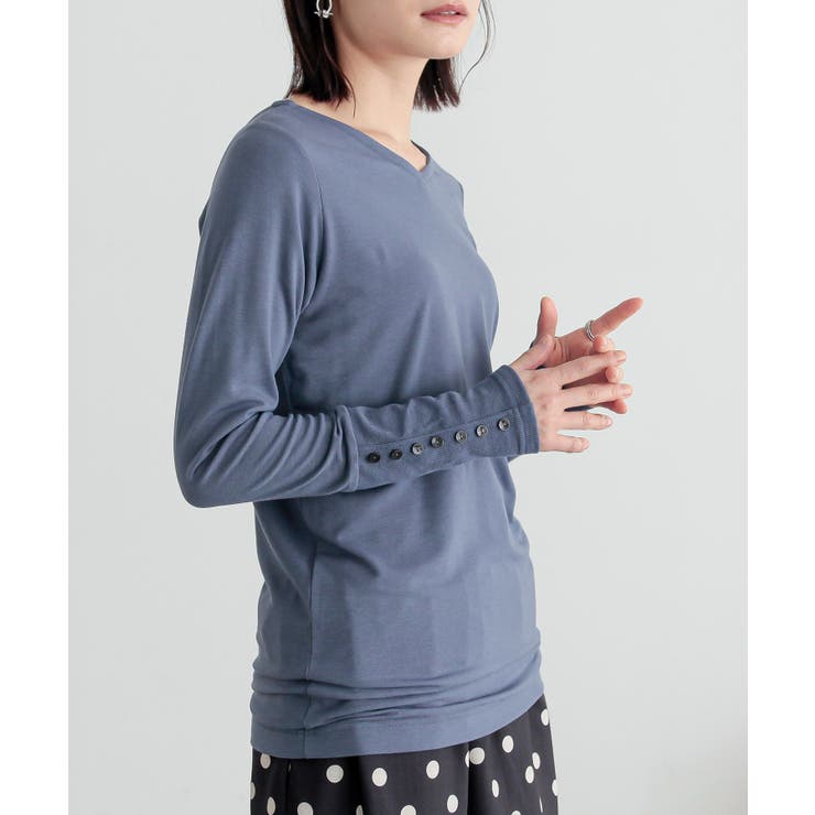 グレイッシュブルー | n'OrLABEL前後2wayあったかロンT | osharewalker