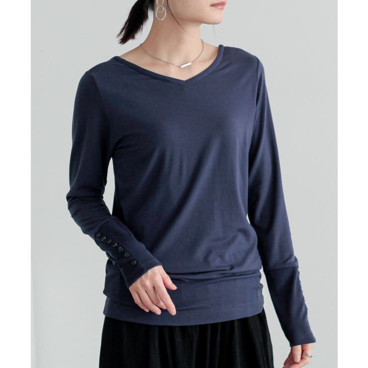 ネイビー | n'OrLABEL前後2wayあったかロンT | osharewalker