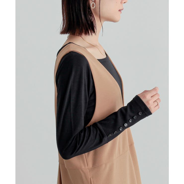 ブラック | n'OrLABEL前後2wayあったかロンT | osharewalker