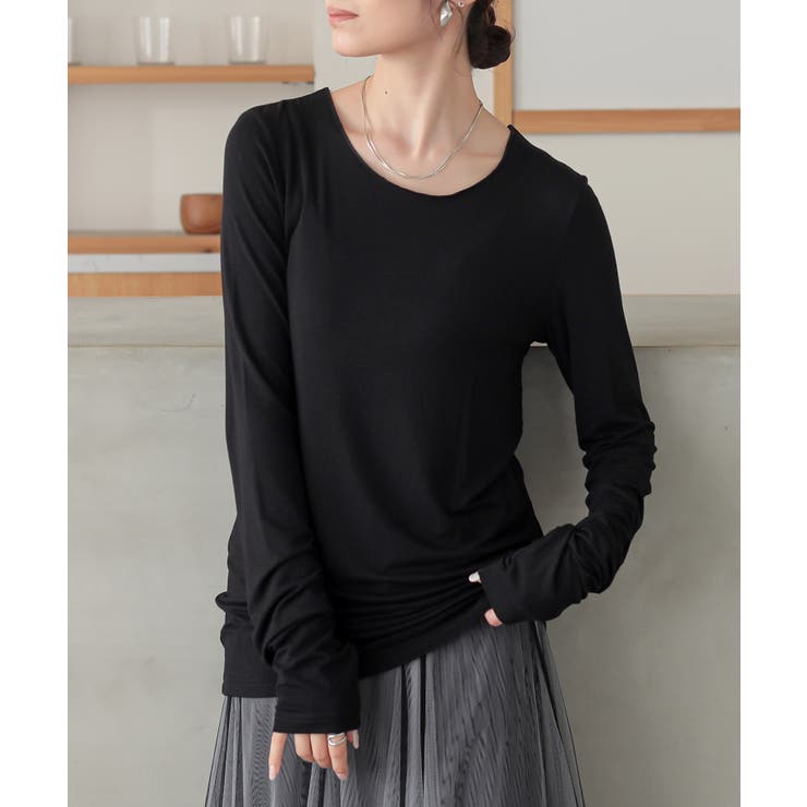 ブラック | n'OrLABELラウンドネックモチモチロンT | osharewalker