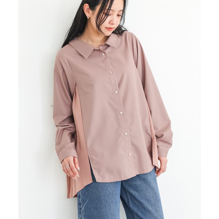 ピンク | n'OrLABELバックプリーツシャツ  | osharewalker