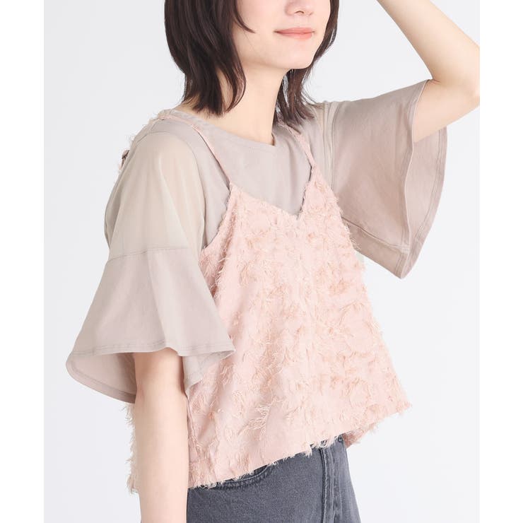 ペールグレー | n'OrLABELシアースリーブデザインTシャツ | osharewalker