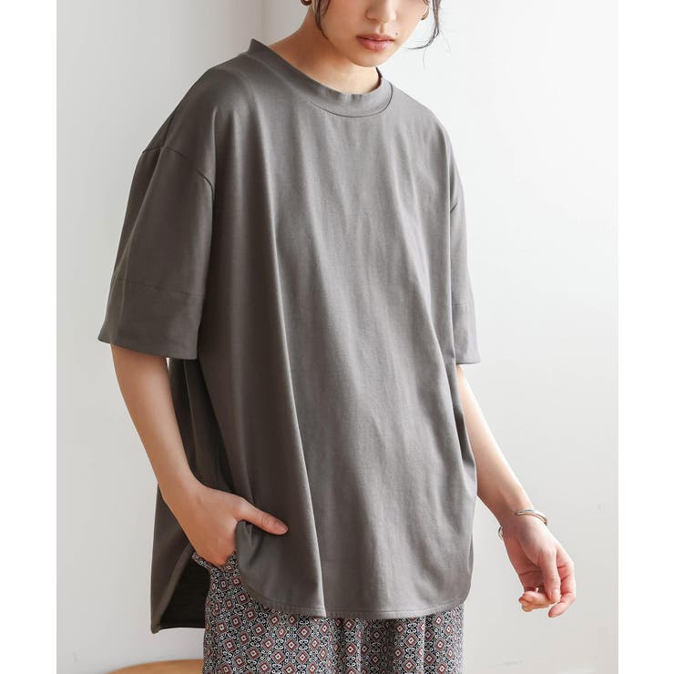チャコール | n'OrLABELモックネック×ラウンドヘムTシャツ | osharewalker