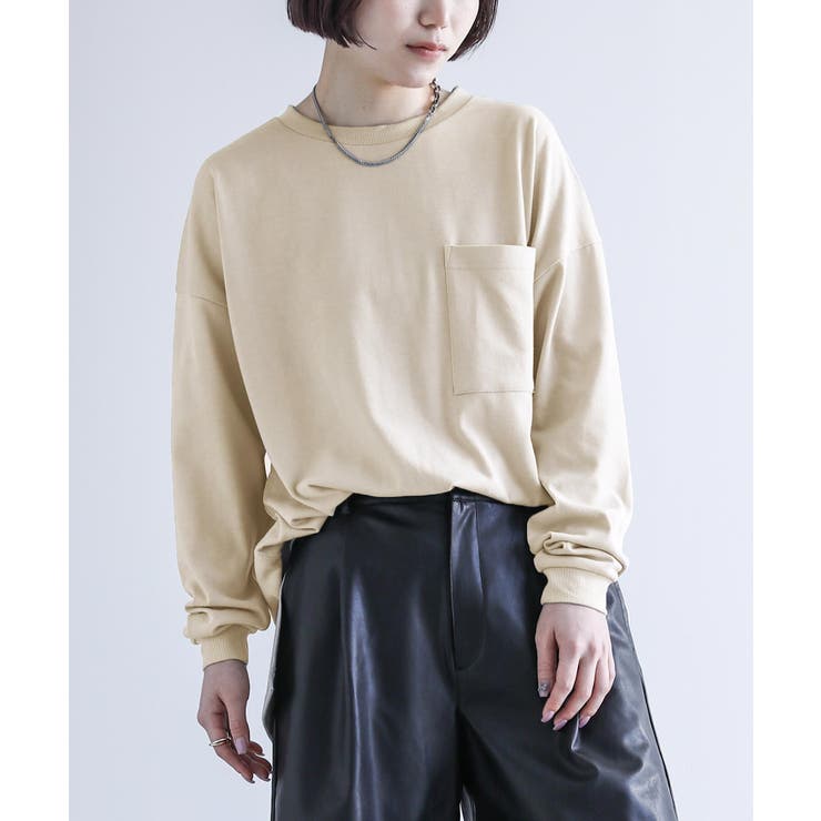 グレージュ | n'OrLABELポケットゆるロンT  | osharewalker