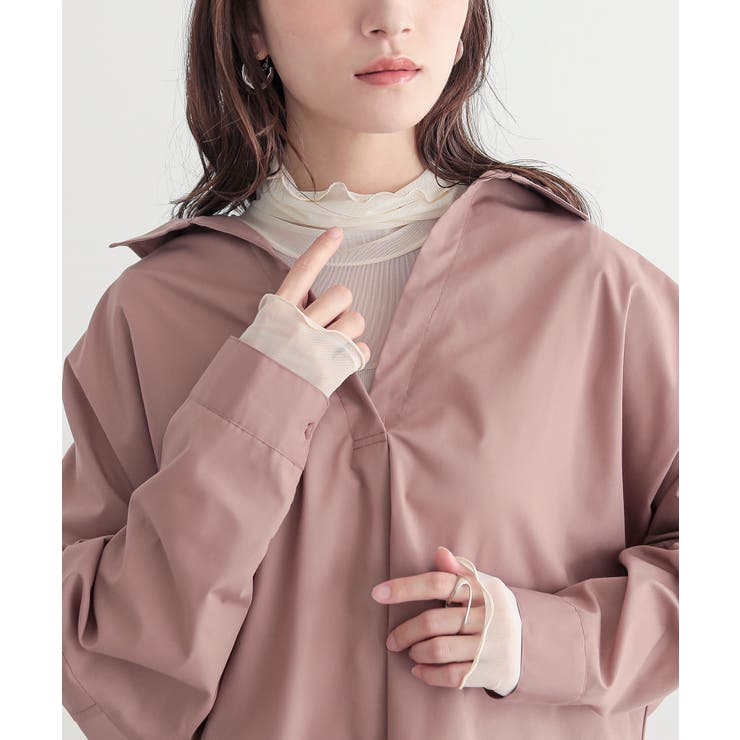 クリーム | n'OrLABELタートルネックシアー切替カットソー | osharewalker