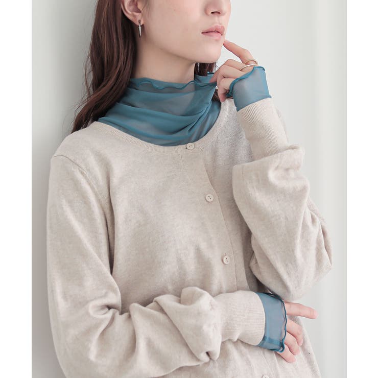 ブルーグリーン | n'OrLABELタートルネックシアー切替カットソー | osharewalker