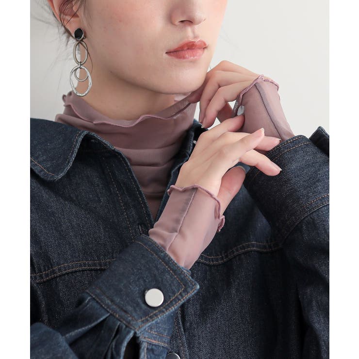 モカ | n'OrLABELタートルネックシアー切替カットソー | osharewalker