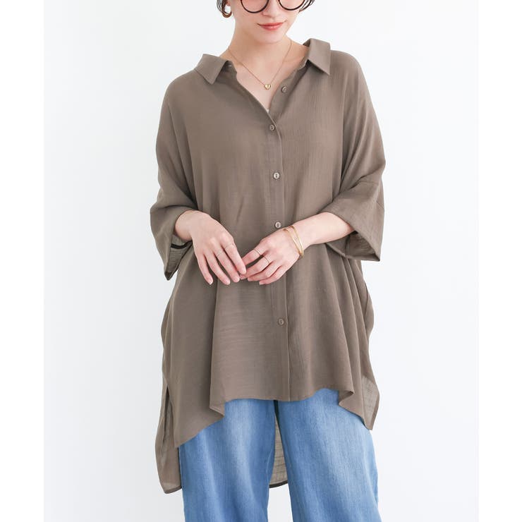 モカ | n'OrLABELゆるひら涼スラブロングシャツ | osharewalker