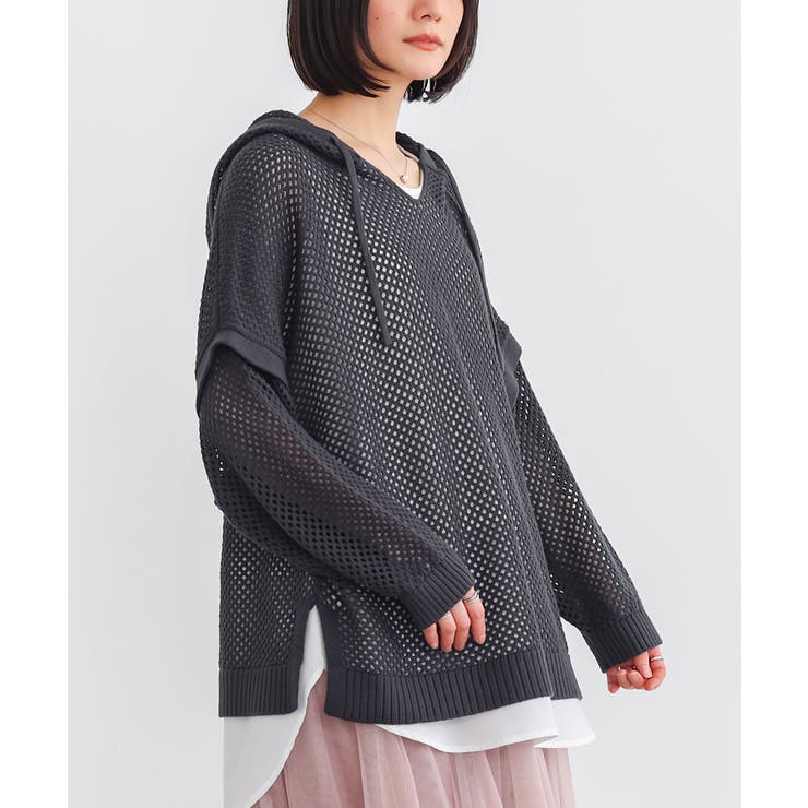 n'OrLABELメッシュニットパーカー [品番：MITW0015787]｜osharewalker