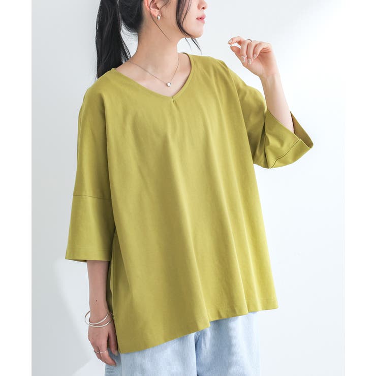 ピスタチオ | n'OrLABEL汗ジミ防止ゆるっとVネックTシャツ | osharewalker