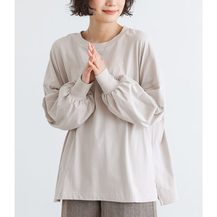 グレージュ | n'OrLABELこなれパフ袖ロンT | osharewalker