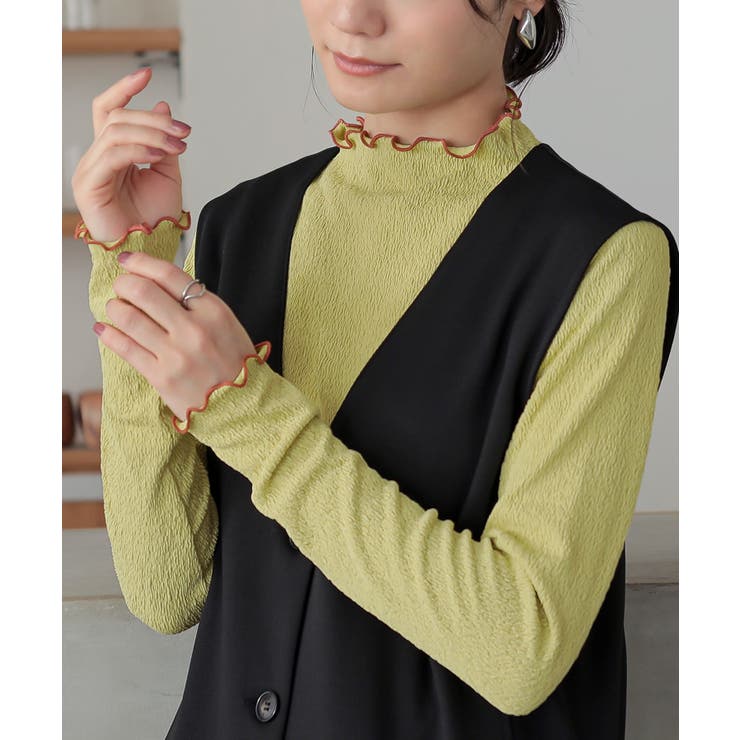 ライムグリーン | n'OrLABEL配色メローカットソー  | osharewalker